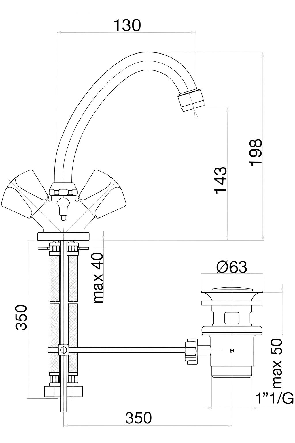 Μπαταρία Νιπτήρος 13cm Fiore Astro 14CR0359 Χρωμέ – Κλασικός Σχεδιασμός Μπαταρία Νιπτήρος 13cm Fiore Astro 14CR0359 Χρωμέ – Κλασικός Σχεδιασμός